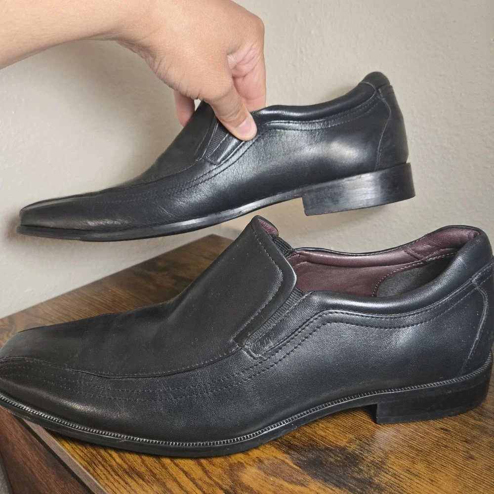 Johnston & Murphy Shoes Mens Size 11M Black Leather Slip On Dress Oxford‎ SHEEP
